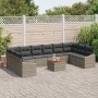 Conjunto de sofás de jardín 11 pcs Gris ratán sintético en Sofás de exterior | Comprar online en Foru.es