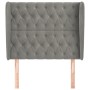 Cabecero con orejas de terciopelo gris claro 103x23x118/128 cm de vidaXL, Cabeceros y pies de cama - Ref: Foro24-3118334, Pre...