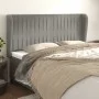 Kopfteil mit hellgrauen Samtohren 183x23x118/128 cm von vidaXL, Kopf- und Fußteile - Ref: Foro24-3118254, Preis: 130,39 €, Ra...