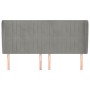 Cabecero con orejas de terciopelo gris claro 183x23x118/128 cm de vidaXL, Cabeceros y pies de cama - Ref: Foro24-3118254, Pre...