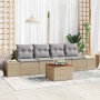 Conjunto de sofás de jardín 5 pcs Beige y Gris Claro en Sofás de exterior | Comprar online en Foru.es