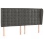 Cabecero con orejas de terciopelo gris oscuro 203x23x118/128 cm de vidaXL, Cabeceros y pies de cama - Ref: Foro24-3118457, Pr...