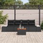 Conjunto de sofás de jardín 5 pcs Negro ratán sintético en Sofás de exterior | Comprar online en Foru.es
