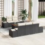 Conjunto de sofás de jardín 6 pcs Negro y crema ratán sintético en Sofás de exterior | Comprar online en Foru.es