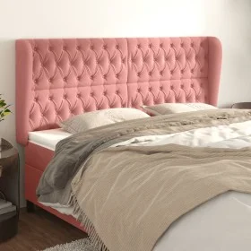 Headboard with pink velvet ears 203x23x118/128 cm by vidaXL, Headboards and footboards - Ref: Foro24-3118363, Price: 201,30 €...