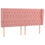 Cabecero con orejas de terciopelo rosa 203x23x118/128 cm de vidaXL, Cabeceros y pies de cama - Ref: Foro24-3118363, Precio: 1...