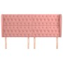 Cabecero con orejas de terciopelo rosa 203x23x118/128 cm de vidaXL, Cabeceros y pies de cama - Ref: Foro24-3118363, Precio: 1...