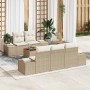 Conjunto de sofás de jardín 6 pcs Beige y Crema ratán sintético en Sofás de exterior | Comprar online en Foru.es