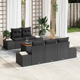 Conjunto de sofás de jardín 6 pcs Negro ratán sintético en Sofás de exterior | Comprar online en Foru.es