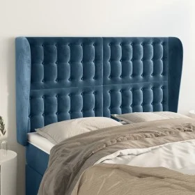 Headboard with dark blue velvet ears 147x23x118/128 cm by vidaXL, Headboards and footboards - Ref: Foro24-3118442, Price: 123...