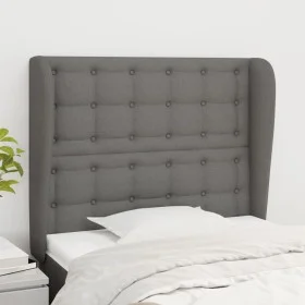 Headboard with dark gray fabric ears 93x23x118/128 cm by vidaXL, Headboards and footboards - Ref: Foro24-3118373, Price: 85,7...