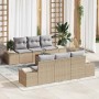 Conjunto de sofás de jardín 7 pcs Beige y Gris Claro en Sofás de exterior | Comprar online en Foru.es