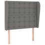Cabecero con orejas de tela gris oscuro 93x23x118/128 cm de vidaXL, Cabeceros y pies de cama - Ref: Foro24-3118373, Precio: 8...