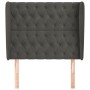 Cabecero con orejas de terciopelo gris oscuro 93x23x118/128 cm de vidaXL, Cabeceros y pies de cama - Ref: Foro24-3118329, Pre...