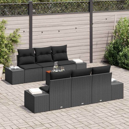 Conjunto de sofá de jardín 7 pcs Negro en Sofás de exterior | Comprar online en Foru.es