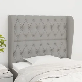 Kopfteil mit hellgrauen Stoffohren 93x23x118/128 cm von vidaXL, Kopf- und Fußteile - Ref: Foro24-3118274, Preis: 74,56 €, Rab...