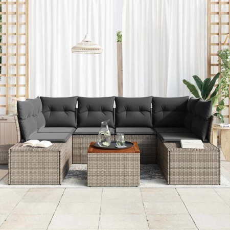 Conjunto de sofá de jardín 7 pcs Gris en Sofás de exterior | Comprar online en Foru.es