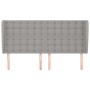 Cabecero con orejas de tela gris claro 183x23x118/128 cm de vidaXL, Cabeceros y pies de cama - Ref: Foro24-3118404, Precio: 1...