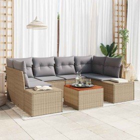 Conjunto de sofá de jardín 7 pcs beige y gris claro en Sofás de exterior | Comprar online en Foru.es