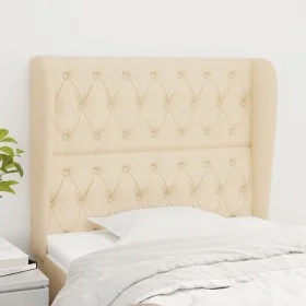 Cabecero con orejas de tela color crema 93x23x118/128 cm de vidaXL, Cabeceros y pies de cama - Ref: Foro24-3118279, Precio: 1...