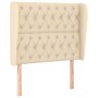 Cabecero con orejas de tela color crema 93x23x118/128 cm de vidaXL, Cabeceros y pies de cama - Ref: Foro24-3118279, Precio: 1...
