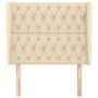 Cabecero con orejas de tela color crema 93x23x118/128 cm de vidaXL, Cabeceros y pies de cama - Ref: Foro24-3118279, Precio: 1...