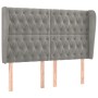 Cabecero con orejas de terciopelo gris claro 147x23x118/128 cm de vidaXL, Cabeceros y pies de cama - Ref: Foro24-3118340, Pre...