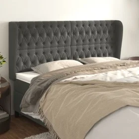 Headboard with dark gray velvet ears 183x23x118/128 cm by vidaXL, Headboards and footboards - Ref: Foro24-3118353, Price: 141...
