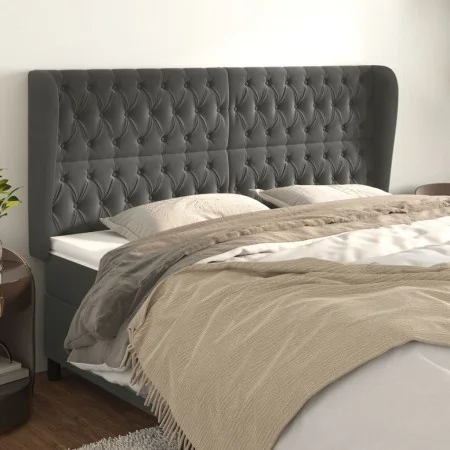Headboard with dark gray velvet ears 183x23x118/128 cm by vidaXL, Headboards and footboards - Ref: Foro24-3118353, Price: 141...