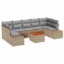 Conjunto de sofá de jardín 8 pcs beige y gris claro en Sofás de exterior | Comprar online en Foru.es