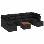 Conjunto de sofás de jardín 8 pcs Negro ratán sintético en Sofás de exterior | Comprar online en Foru.es