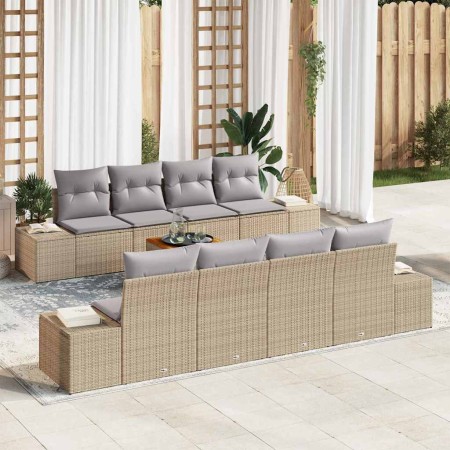 Conjunto de sofá de jardín 7 pcs beige y gris claro en Sofás de exterior | Comprar online en Foru.es