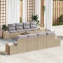 Conjunto de sofá de jardín 7 pcs beige y gris claro en Sofás de exterior | Comprar online en Foru.es