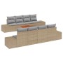 Conjunto de sofá de jardín 7 pcs beige y gris claro en Sofás de exterior | Comprar online en Foru.es