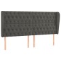 Cabecero con orejas de terciopelo gris oscuro 203x23x118/128 cm de vidaXL, Cabeceros y pies de cama - Ref: Foro24-3118359, Pr...