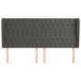 Cabecero con orejas de terciopelo gris oscuro 203x23x118/128 cm de vidaXL, Cabeceros y pies de cama - Ref: Foro24-3118359, Pr...