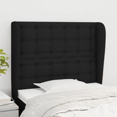 Cabecero con orejas de tela negro 93x23x118/128 cm de vidaXL, Cabeceros y pies de cama - Ref: Foro24-3118374, Precio: 79,87 €...