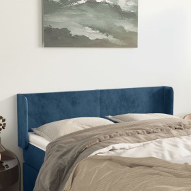 Cabecero de terciopelo azul oscuro 147x16x78/88 cm de vidaXL, Cabeceros y pies de cama - Ref: Foro24-3118540, Precio: 63,22 €...