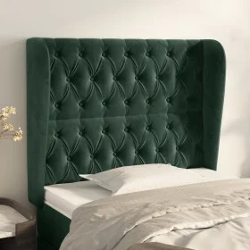 Kopfteil mit dunkelgrünen Samtohren 103x23x118/128cm von vidaXL, Kopf- und Fußteile - Ref: Foro24-3118337, Preis: 119,92 €, R...