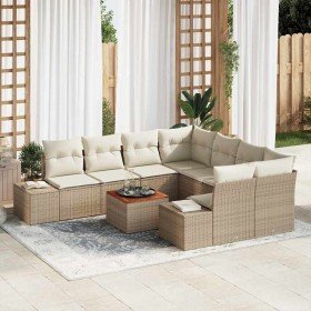 Conjunto de sofás de jardín 9 pcs Beige y Crema ratán sintético en Sofás de exterior | Comprar online en Foru.es