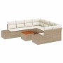 Conjunto de sofás de jardín 9 pcs Beige y Crema ratán sintético en Sofás de exterior | Comprar online en Foru.es
