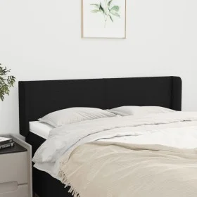 Black fabric headboard 147x16x78/88 cm by vidaXL, Headboards and footboards - Ref: Foro24-3118488, Price: 59,96 €, Discount: %