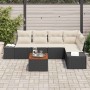 Conjunto de sofás de jardín 6 pcs Negro y crema ratán sintético en Sofás de exterior | Comprar online en Foru.es