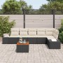 Conjunto de sofás de jardín 7 pcs Negro y crema ratán sintético en Sofás de exterior | Comprar online en Foru.es