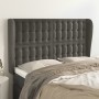 Cabecero con orejas de terciopelo gris oscuro 147x23x118/128 cm de vidaXL, Cabeceros y pies de cama - Ref: Foro24-3118439, Pr...