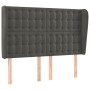 Cabecero con orejas de terciopelo gris oscuro 147x23x118/128 cm de vidaXL, Cabeceros y pies de cama - Ref: Foro24-3118439, Pr...