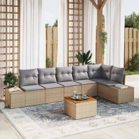 Conjunto de sofás de jardín 7 pcs Beige y Gris Claro en Sofás de exterior | Comprar online en Foru.es