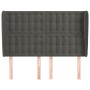 Cabecero con orejas de terciopelo gris oscuro 147x23x118/128 cm de vidaXL, Cabeceros y pies de cama - Ref: Foro24-3118439, Pr...