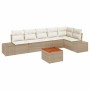 Conjunto de sofás de jardín 7 pcs Beige y Crema ratán sintético en Sofás de exterior | Comprar online en Foru.es