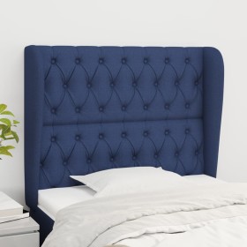 Cabecero con orejas de tela azul 103x23x118/128 cm de vidaXL, Cabeceros y pies de cama - Ref: Foro24-3118288, Precio: 92,87 €...